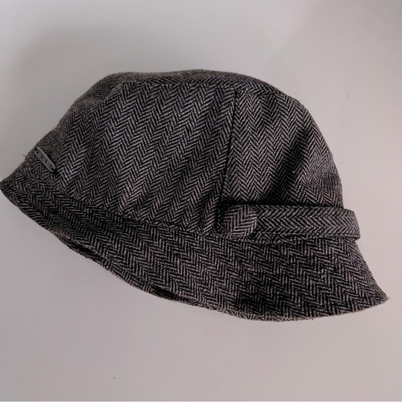 ROXY Tweed Bucket Hat grey buttons size S/M - Picture 12 of 12